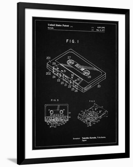 PP319-Vintage Black Cassette Tape Patent Poster-Cole Borders-Framed Giclee Print