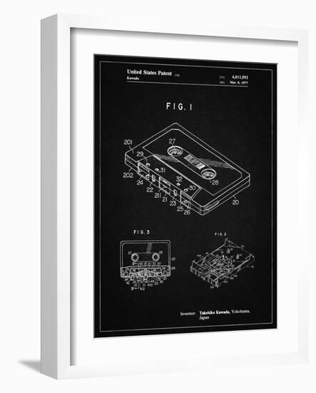 PP319-Vintage Black Cassette Tape Patent Poster-Cole Borders-Framed Giclee Print