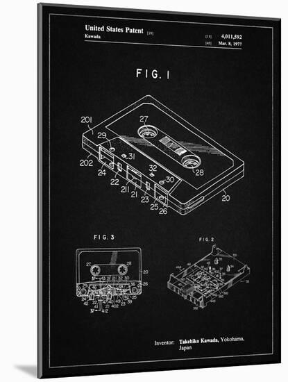 PP319-Vintage Black Cassette Tape Patent Poster-Cole Borders-Mounted Giclee Print