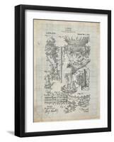 PP32 Antique Grid Parchment-Borders Cole-Framed Giclee Print