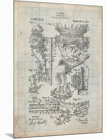 PP32 Antique Grid Parchment-Borders Cole-Mounted Giclee Print