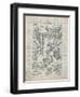 PP32 Antique Grid Parchment-Borders Cole-Framed Premium Giclee Print