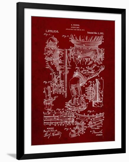 PP32 Burgundy-Borders Cole-Framed Giclee Print