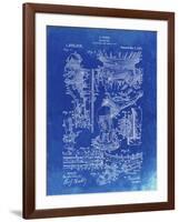 PP32 Faded Blueprint-Borders Cole-Framed Giclee Print