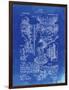 PP32 Faded Blueprint-Borders Cole-Framed Giclee Print