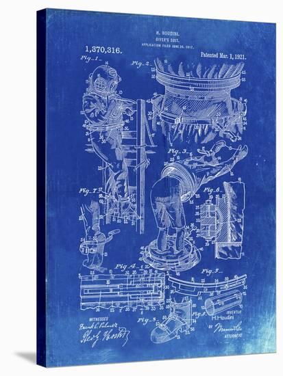 PP32 Faded Blueprint-Borders Cole-Stretched Canvas