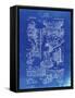 PP32 Faded Blueprint-Borders Cole-Framed Stretched Canvas