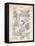 PP32 Vintage Parchment-Borders Cole-Framed Stretched Canvas