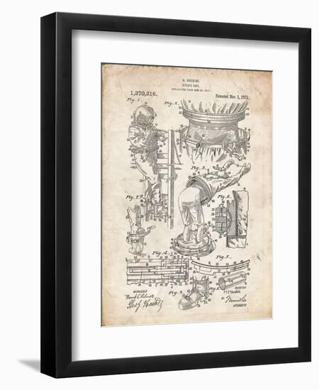 PP32 Vintage Parchment-Borders Cole-Framed Giclee Print