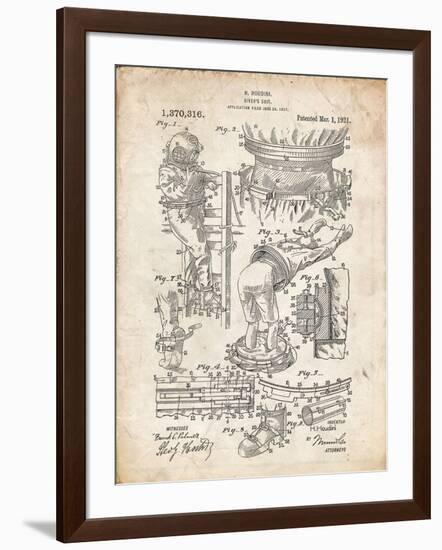 PP32 Vintage Parchment-Borders Cole-Framed Giclee Print