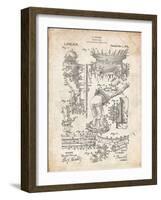 PP32 Vintage Parchment-Borders Cole-Framed Giclee Print