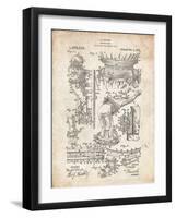 PP32 Vintage Parchment-Borders Cole-Framed Giclee Print