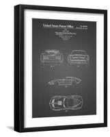 PP339-Black Grid 1966 Corvette Mako Shark II Patent Poster-Cole Borders-Framed Giclee Print