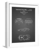 PP339-Black Grid 1966 Corvette Mako Shark II Patent Poster-Cole Borders-Framed Giclee Print