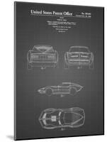 PP339-Black Grid 1966 Corvette Mako Shark II Patent Poster-Cole Borders-Mounted Giclee Print