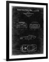 PP339-Black Grunge 1966 Corvette Mako Shark II Patent Poster-Cole Borders-Framed Giclee Print