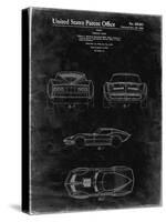 PP339-Black Grunge 1966 Corvette Mako Shark II Patent Poster-Cole Borders-Stretched Canvas