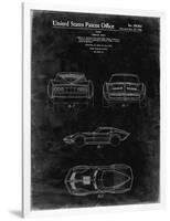 PP339-Black Grunge 1966 Corvette Mako Shark II Patent Poster-Cole Borders-Framed Giclee Print