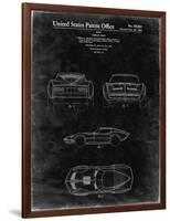 PP339-Black Grunge 1966 Corvette Mako Shark II Patent Poster-Cole Borders-Framed Giclee Print