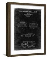 PP339-Black Grunge 1966 Corvette Mako Shark II Patent Poster-Cole Borders-Framed Giclee Print