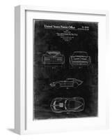 PP339-Black Grunge 1966 Corvette Mako Shark II Patent Poster-Cole Borders-Framed Giclee Print