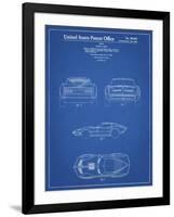 PP339-Blueprint 1966 Corvette Mako Shark II Patent Poster-Cole Borders-Framed Giclee Print