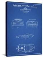 PP339-Blueprint 1966 Corvette Mako Shark II Patent Poster-Cole Borders-Stretched Canvas