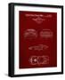 PP339-Burgundy 1966 Corvette Mako Shark II Patent Poster-Cole Borders-Framed Giclee Print