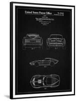 PP339-Vintage Black 1966 Corvette Mako Shark II Patent Poster-Cole Borders-Framed Premium Giclee Print