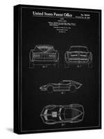 PP339-Vintage Black 1966 Corvette Mako Shark II Patent Poster-Cole Borders-Stretched Canvas
