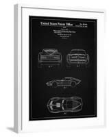 PP339-Vintage Black 1966 Corvette Mako Shark II Patent Poster-Cole Borders-Framed Giclee Print