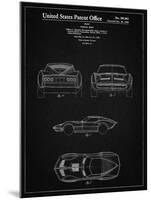 PP339-Vintage Black 1966 Corvette Mako Shark II Patent Poster-Cole Borders-Mounted Giclee Print