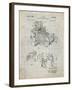 PP34 Antique Grid Parchment-Borders Cole-Framed Giclee Print