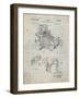 PP34 Antique Grid Parchment-Borders Cole-Framed Giclee Print