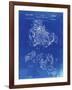 PP34 Faded Blueprint-Borders Cole-Framed Giclee Print