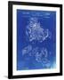 PP34 Faded Blueprint-Borders Cole-Framed Giclee Print