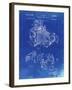 PP34 Faded Blueprint-Borders Cole-Framed Giclee Print
