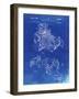 PP34 Faded Blueprint-Borders Cole-Framed Giclee Print