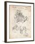 PP34 Vintage Parchment-Borders Cole-Framed Giclee Print