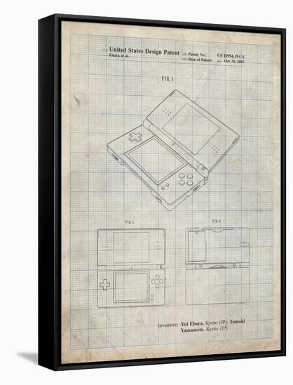 PP346-Antique Grid Parchment Nintendo DS Patent Poster-Cole Borders-Framed Stretched Canvas