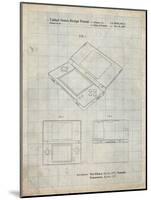 PP346-Antique Grid Parchment Nintendo DS Patent Poster-Cole Borders-Mounted Giclee Print