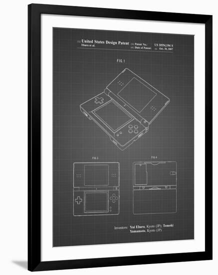 PP346-Black Grid Nintendo DS Patent Poster-Cole Borders-Framed Giclee Print