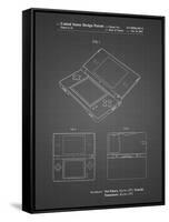 PP346-Black Grid Nintendo DS Patent Poster-Cole Borders-Framed Stretched Canvas