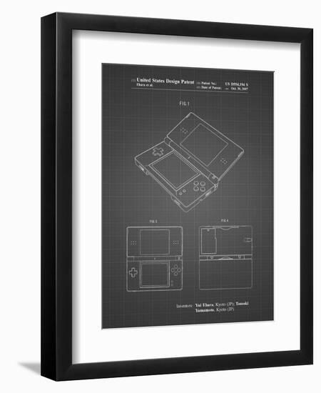 PP346-Black Grid Nintendo DS Patent Poster-Cole Borders-Framed Premium Giclee Print