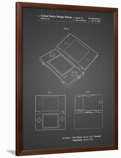 PP346-Black Grid Nintendo DS Patent Poster-Cole Borders-Framed Giclee Print