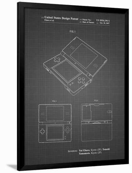 PP346-Black Grid Nintendo DS Patent Poster-Cole Borders-Framed Giclee Print