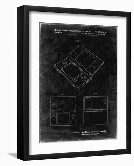 PP346-Black Grunge Nintendo DS Patent Poster-Cole Borders-Framed Giclee Print