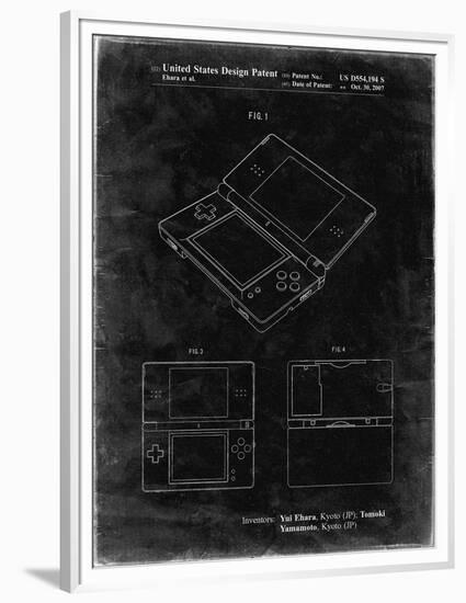 PP346-Black Grunge Nintendo DS Patent Poster-Cole Borders-Framed Premium Giclee Print