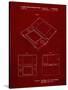 PP346-Burgundy Nintendo DS Patent Poster-Cole Borders-Stretched Canvas