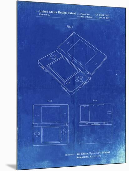 PP346-Faded Blueprint Nintendo DS Patent Poster-Cole Borders-Mounted Premium Giclee Print